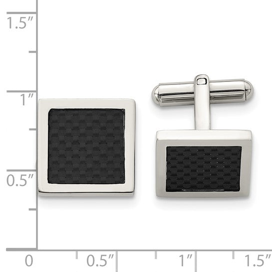 Black cufflinks carbon fiber