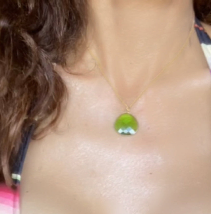 Green drop necklace