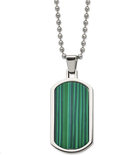 Men Tag Malachite Necklace
