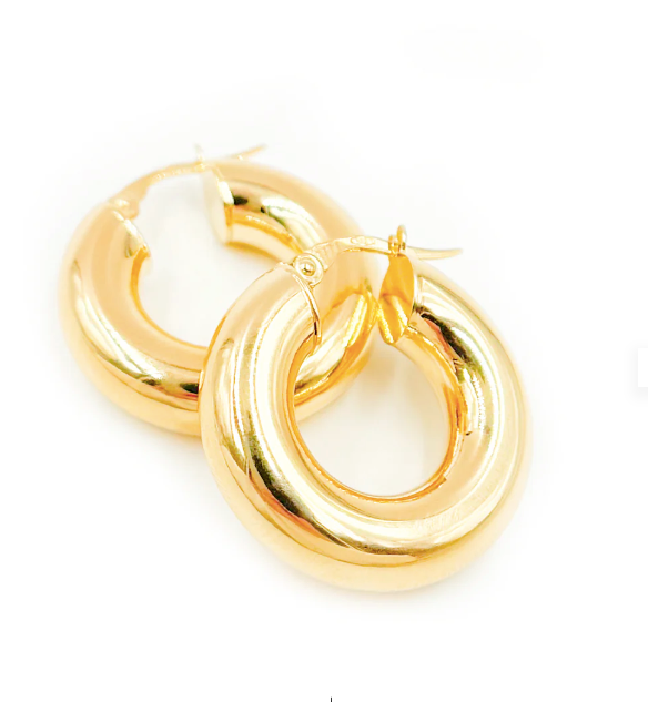 14k solid Gold hoops