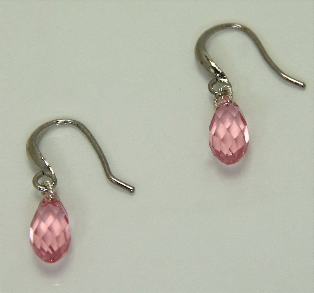 Pink Topaz Swarovski Earrings