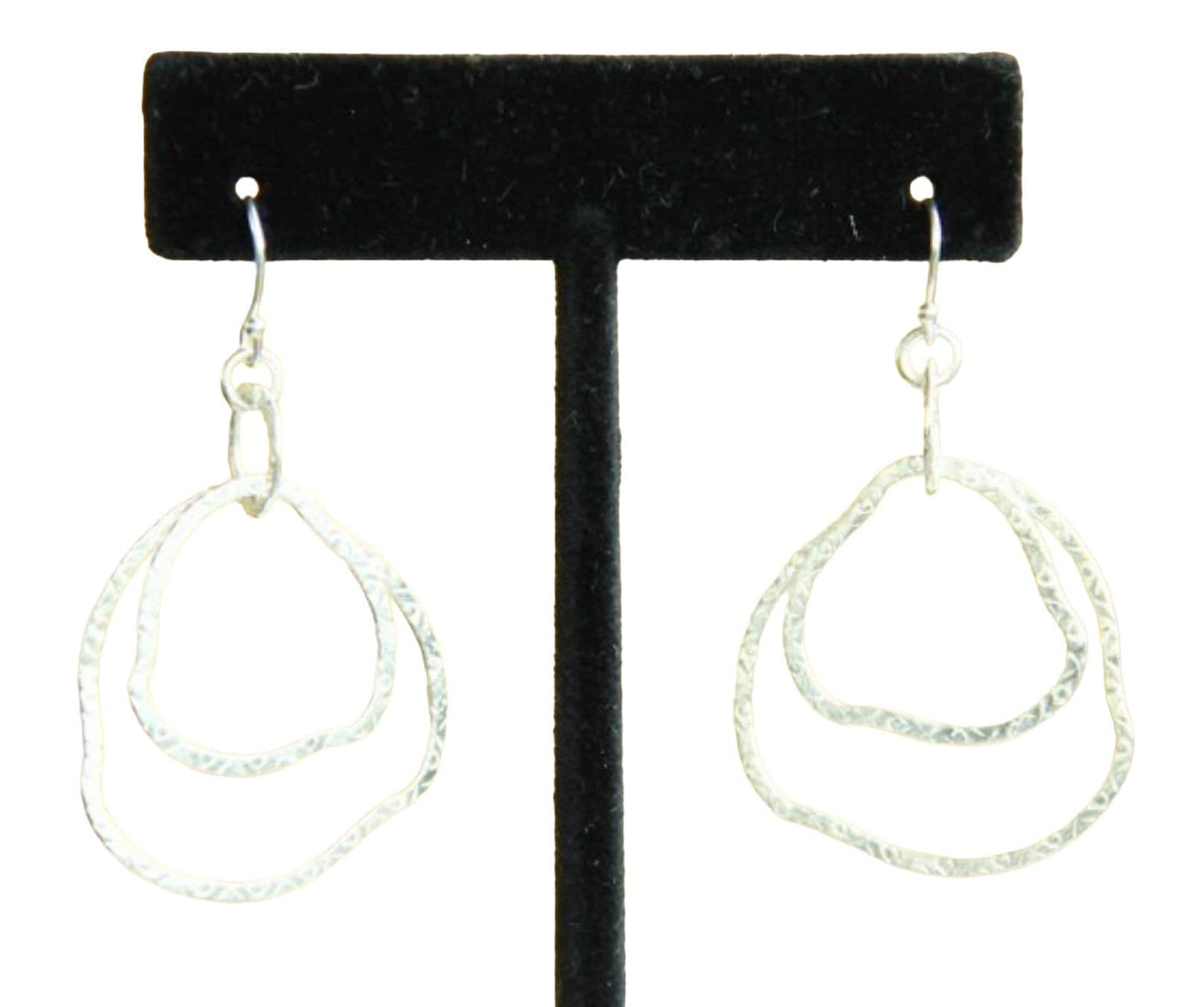 Sterling Silver drop hoops, Silver Hoops, Boho earrings, Silver hoops earrings