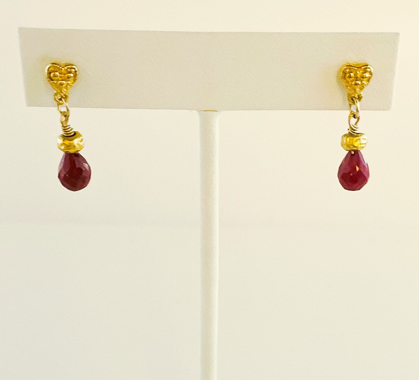 Ruby earrings, gift for her