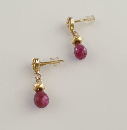 Ruby earrings, gift for her