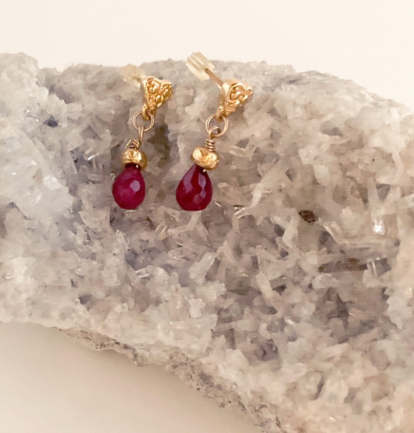 Ruby earrings, gift for her