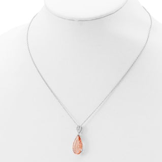 Morganite Sterling Silver Rhodium plated necklace