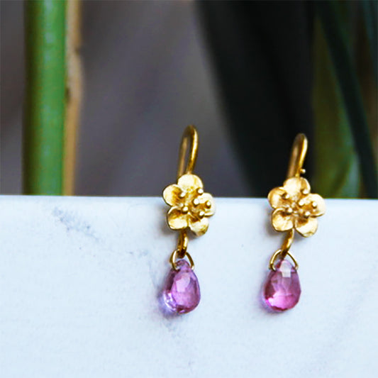 Pink Tourmaline earrings, Valentine's day gift
