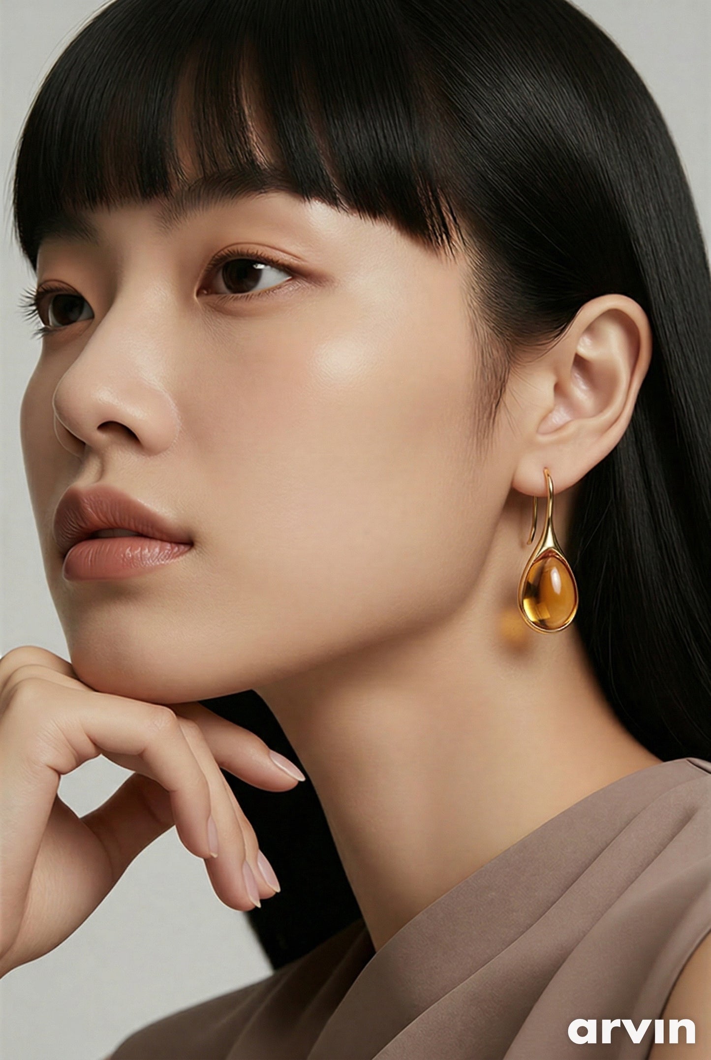 Citrine drop Earrings