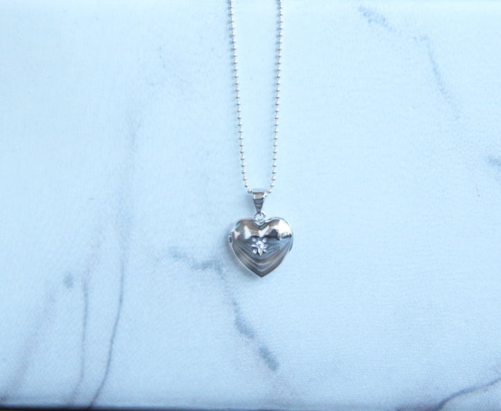 Silver Heart locket necklace