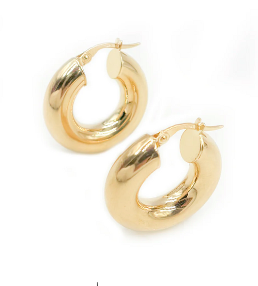 14k solid Gold hoops
