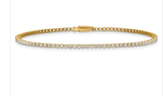 14k 1 1/3 carat Lab Grown Diamond VS/SI+ G+ Complete 7 inch Tennis