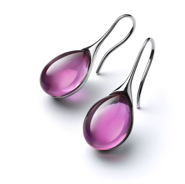 Drop earrings purple