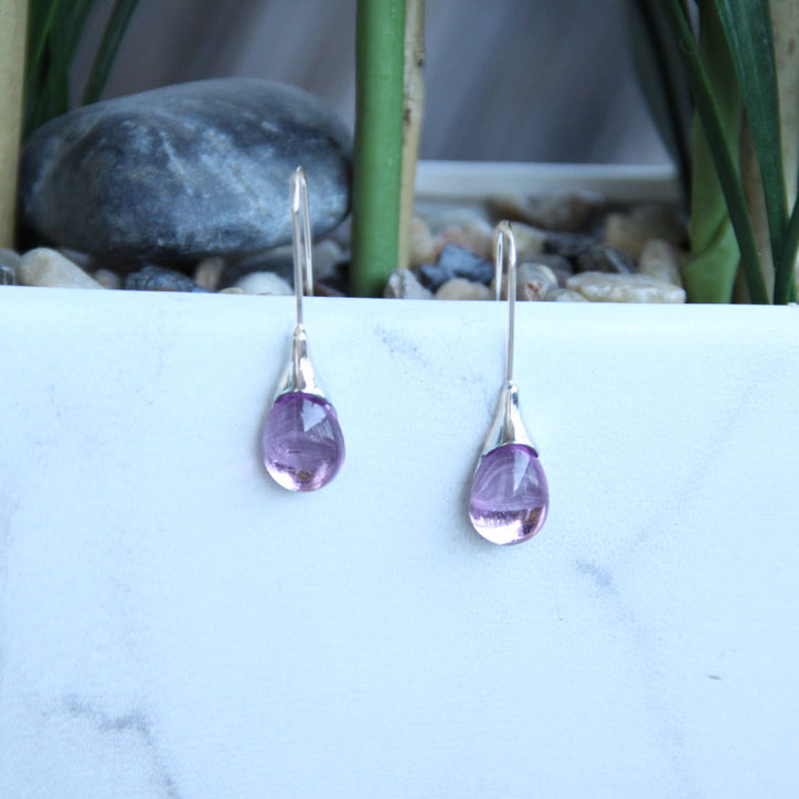 Drop earrings purple