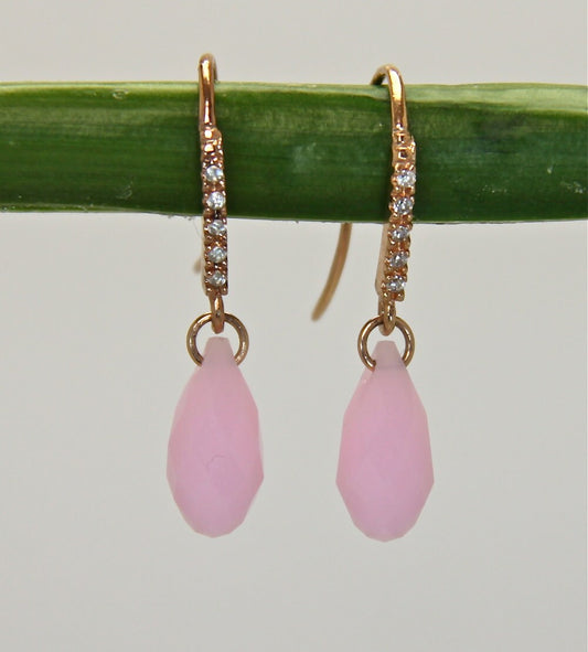 Pink Opal Swarovski Earrings
