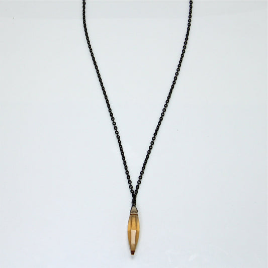 Citrine Crystal Long Necklace