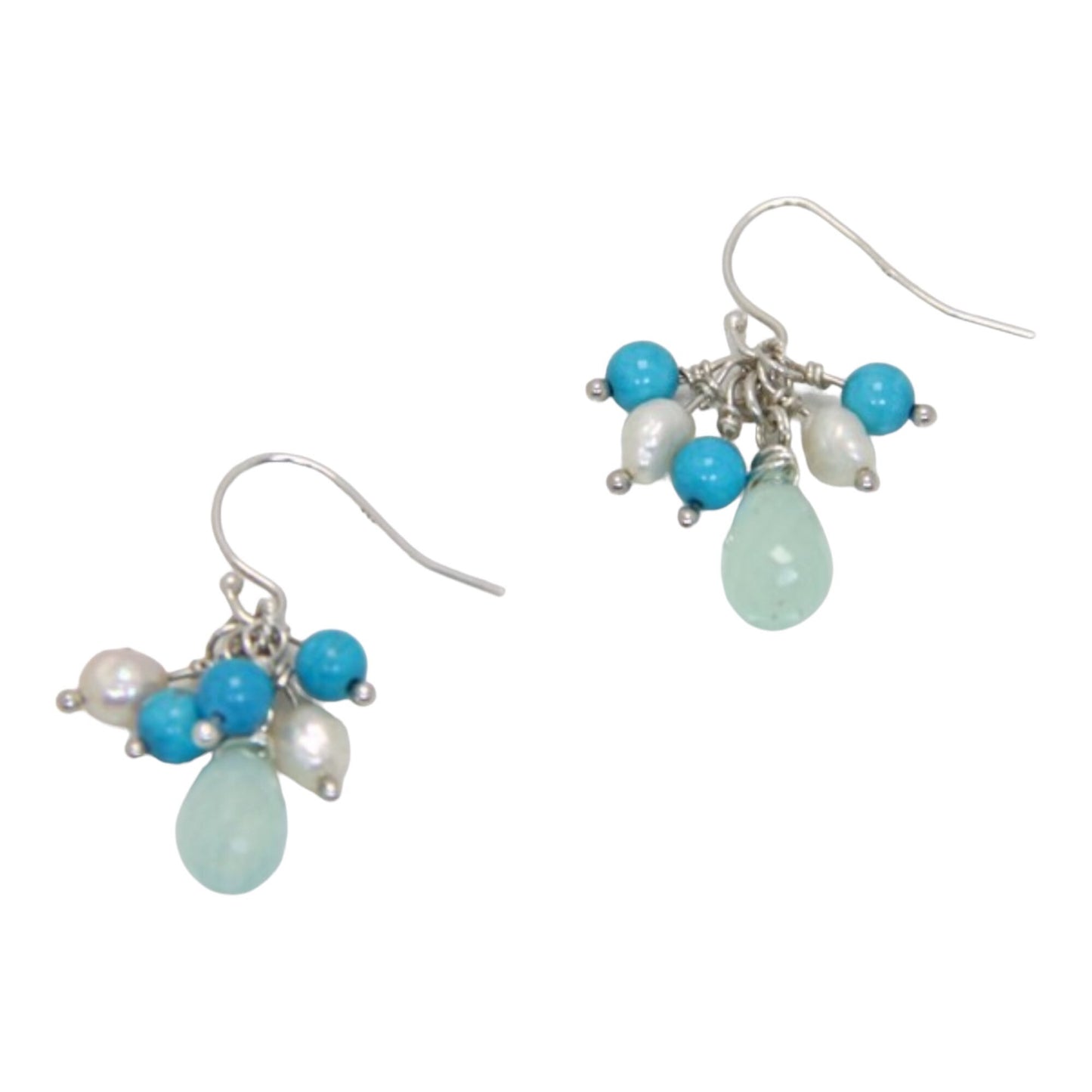 Turquoise & Pearl Earrings,