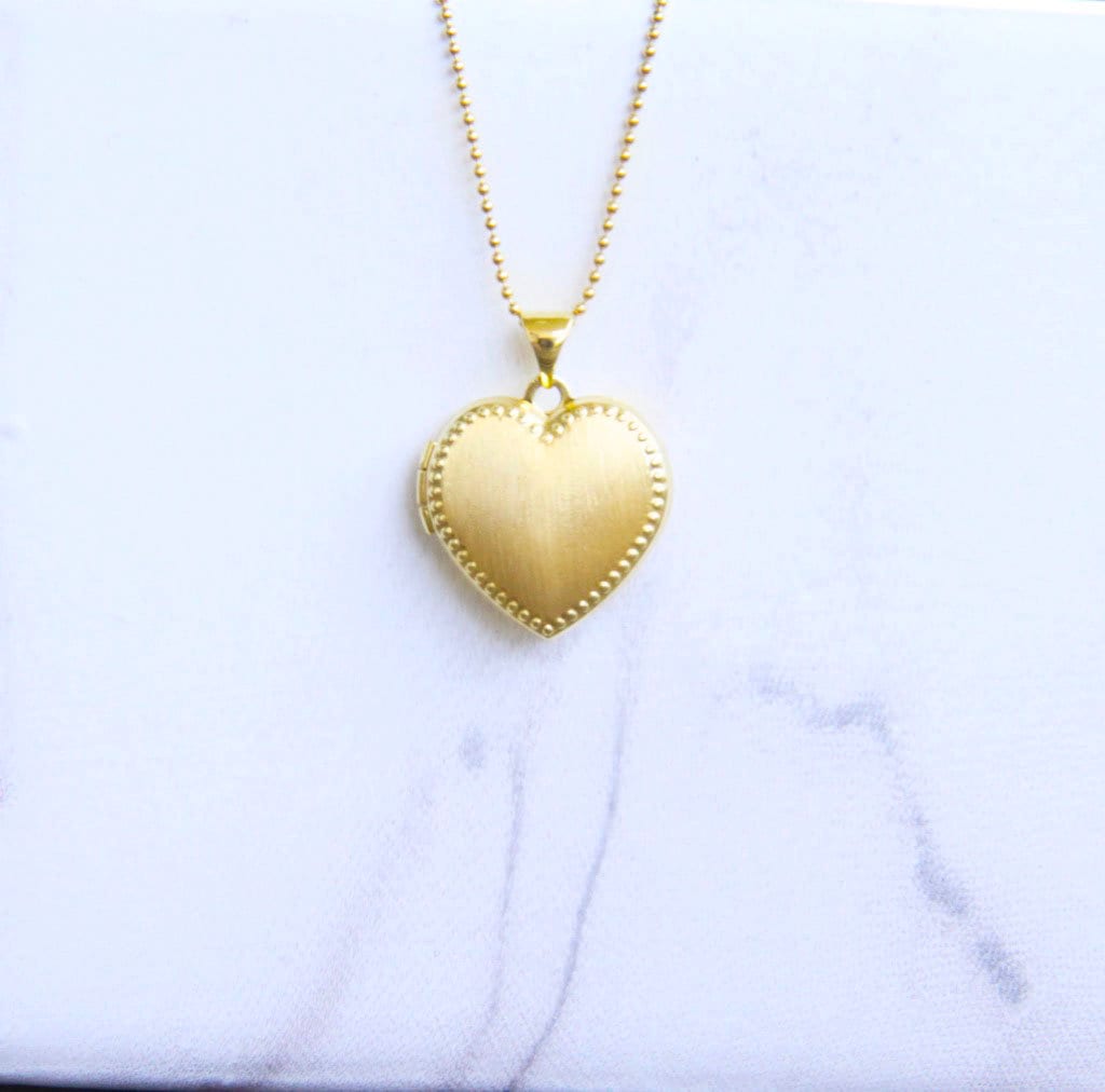 Heart locket 14k Yellow Gold Necklace