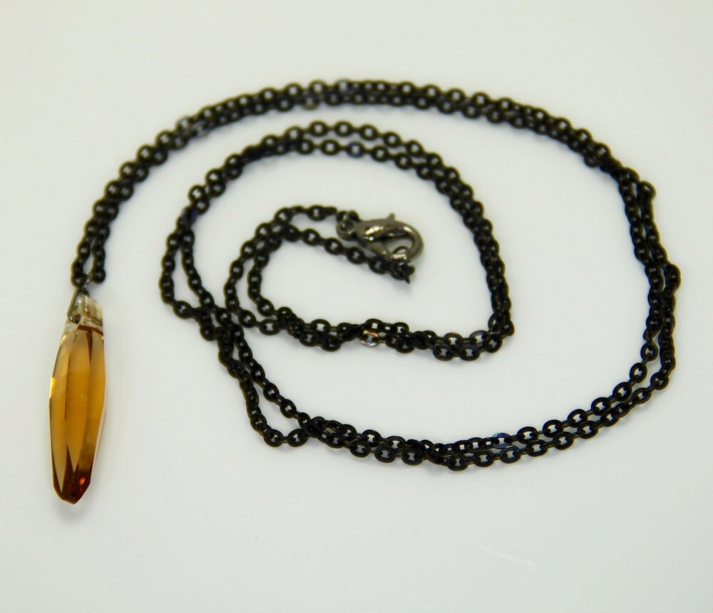 Citrine Crystal Long Necklace